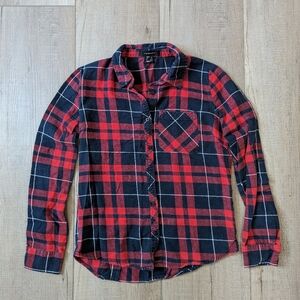 Plaid Flannel Women's Button Down Shirt Size 2